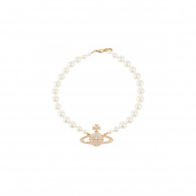 VIVIENNE WESTWOOD ONE ROW PEARL CHOKER NECKLACE 